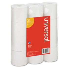 Universal Adding Machine/Calculator Roll, 16 lb, 1/2" Core, 2.25" x 150ft, White, 12pk.