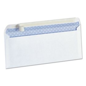 Universal Peel Seal Strip Security Envelope, #10, 4 1/8" x 9 1/2", White, 100/Box