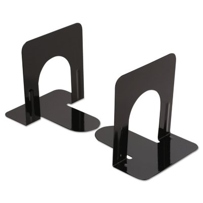 4pcs by Sun Cling,Black Economy Bookends Universal Black Heavy for Office,8.25 Inch 2 Pairs 