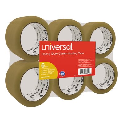 Universal GeneralPurpose Box Sealing Tape, 48mm x 54.8m, 3" Core
