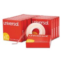 Universal Invisible Tape, 1" Core, 0.5" x 36 yds, Clear, 12/Pack