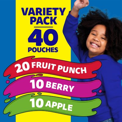 Capri Sun 100% Juice Fruit Punch Naturally Flavored Kids Juice Blend (40 ct  Pack, 4 Boxes of 10 Pouches)