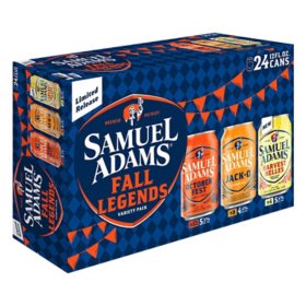 Samuel Adams Fall Legends Seasonal Ale and Lager Beer Variety Pack, 12 fl. oz. can, 24 pk.