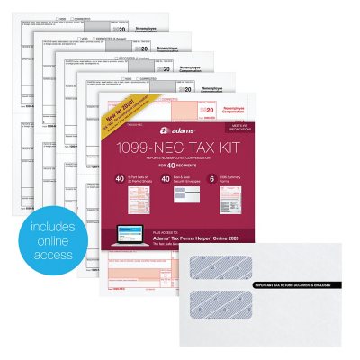 1099-NEC 4-Part Tax Forms QuickBooks and Other Software Compatible 2020 Tax Forms All You Need for 2020 Tax Filing,50 Self Seal Envelopes Included 50 Vendor Kit 