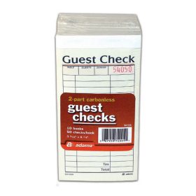 2-Part Carbonless Guest Check - 50 checks/book - 10 pk.