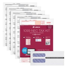 Adams 1099-NEC 2022 Tax Forms Kit + Tax Forms Helper Online, 40 pk.