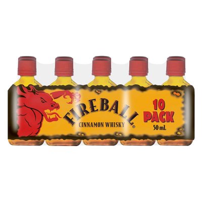 Fireball Cinnamon Whiskey (50 ml bottle, 10 pk.) Sam's Club