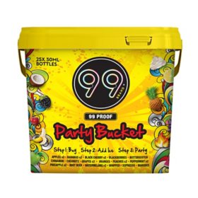 99 Brand Party Bucket Liqueur Variety Pack, 50 ml, 25 pk. 