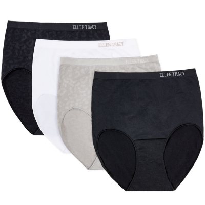 Ellen Tracy ELLEN TRAcY WomenAs Hi cut Brief Panties Breathable Seamless  Underwear 4-Pack Multipack (Regular Plus Size) - Medium Multicolor