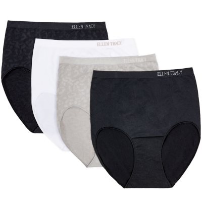 Ellen Tracy Women's Seamless Full Brief Panty, 4 Pack