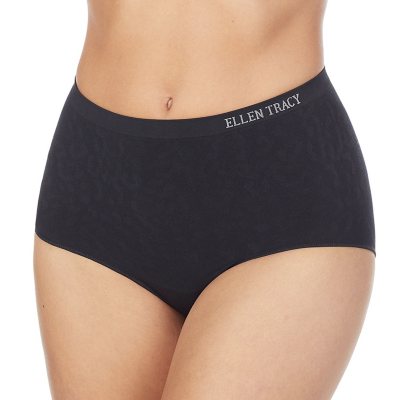 ELLEN TRACY Women's Breathable Seamless Hipster Fit Underwear 4-Pack  Multipack Panties - Solid and Leopard Jacquard, Black/Sunbeige, X-Large :  : Clothing, Shoes & Accessories