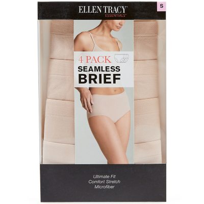 Ellen Tracy Essentials Womens Seamless Briefs 4-Pack Panties
