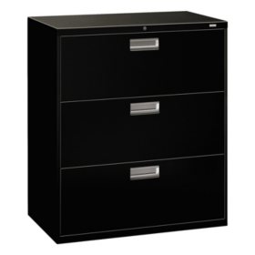 HON 600 Series Three-Drawer Lateral File, 36w x 18d x 39.13h, Assorted Colors