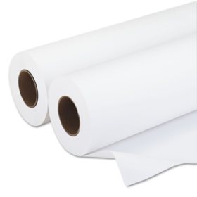 Iconex Amerigo Wide-Format Paper, 3" Core, 20 lb, 36" x 500 ft, Smooth White, 2/Pack