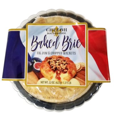 Chef Oh Boulangerie Baked Brie With Fig Jam and Chopped Walnuts (22 oz