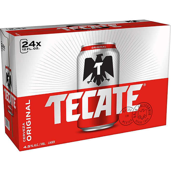 Tecate Original Mexican Lager Beer 12 fl. oz. can, 24 pk.