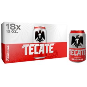 Tecate Original Mexican Lager Beer 12 fl. oz. can, 18 pk.