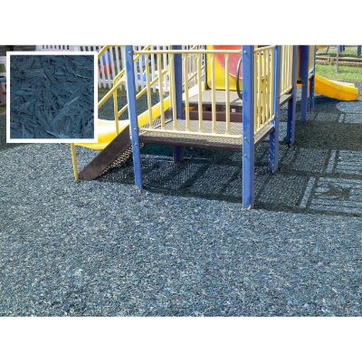 Image of Sam's Club rubber mulch blue