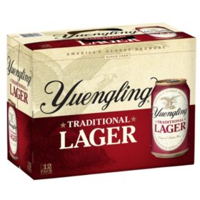 Yuengling Lager Beer, 12 oz. can, 12 pk.