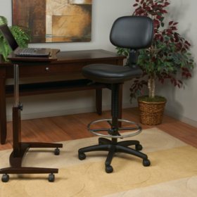 Work Smart Sculptured Seat and Back Vinyl Drafting Chair