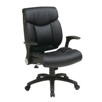 Work Smart Faux Leather Managers Chair with Flip Arms