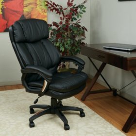 Work Smart Oversized Faux Leather Executive Chair - Black