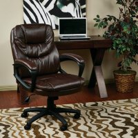 Work Smart Faux Leather Managers Chair with Padded Arms (Assorted Colors)