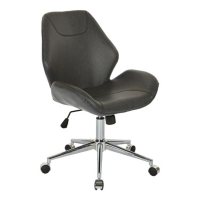 OSP Home Furnishings Chatsworth Office Chair in Faux Leather with Chrome Base, Various Colors