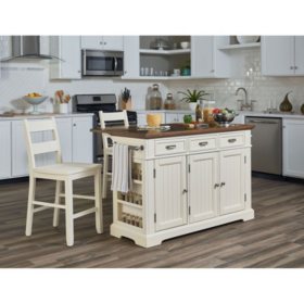 Inspired By Bassett Farmhouse Basics Kitchen Island White