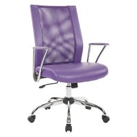 OSP Home Furnishings Bridgeway Office Chair with  Woven Mesh and Chrome Base, Various Colors