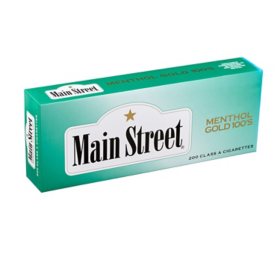 Main Street Menthol Gold 100s Soft Pack 20 ct., 10 pk.