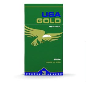 USA Gold Menthol Dark Green 100s Box 20 ct., 10 pk.