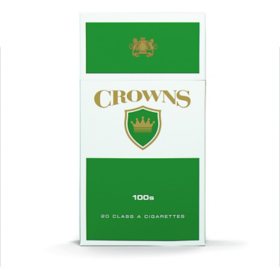 Crowns Dark Green Cigarettes,100 Box, 20 ct., 10 pk.