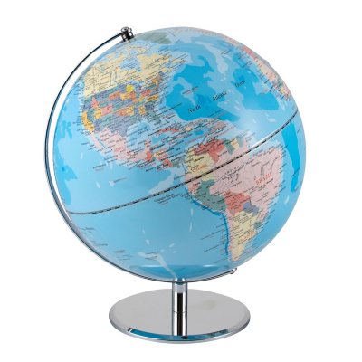 Advantus World Globe, 12 Inch Diameter with Stand, Blue