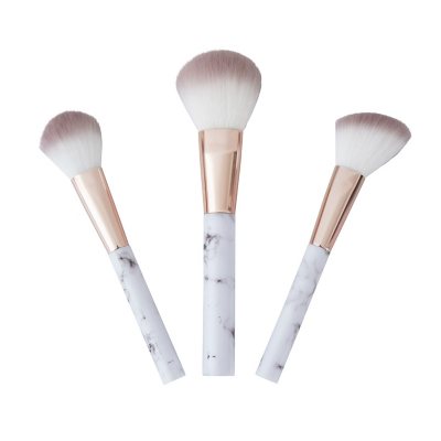 GloTech 12-Piece Makeup Brush Glow Set for Eyes and Face, Marble