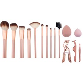 15-Piece Makeup Brush and Tool Set (Choose Your Color)