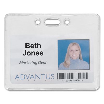 Magnetic Name Badge Holder Kit, 4” x 3” Clear Top Loading - 12