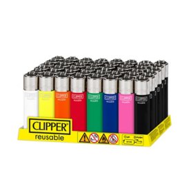 Clipper Reusable Assorted Color Lighters 48 ct.