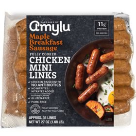 Amylu Maple Breakfast Sausage Chicken Mini Links, 27 oz.