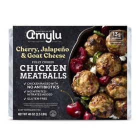 Amylu's Cherry, Jalapeno, and Goat Cheese Chicken Meatballs, 40 oz.