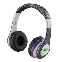 Mandalorian The Child Kids Volume Limiting Bluetooth Headphones with Microphone, Rechargeable Battery and Adjustable Headband