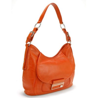 Calvin Klein Glazed Leather Hobo Bag - Tangerine - Sam's Club