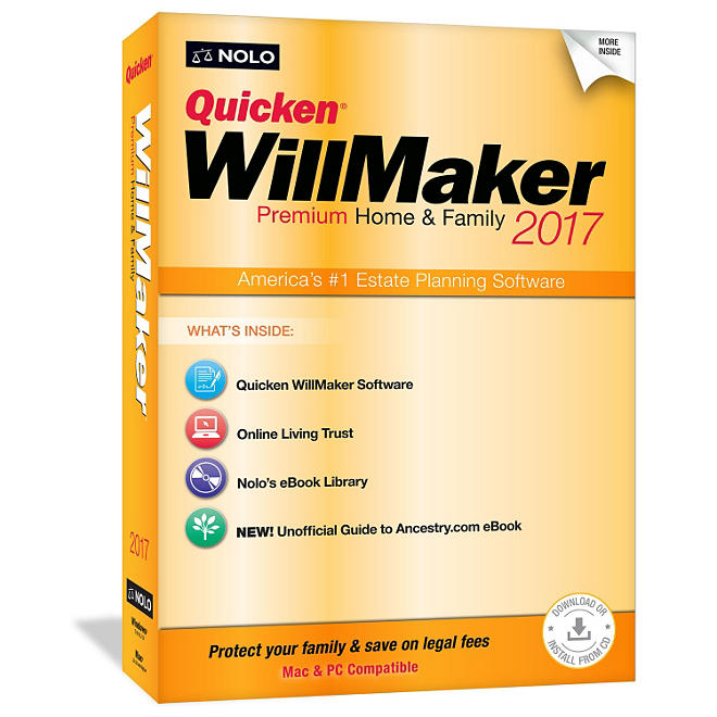 Quicken WillMaker Premium Home and Family 2017