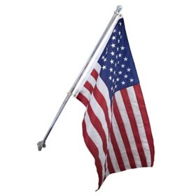 Valley Forge 3x5ft. Nylon US Flag Kit with 6ft. 1.25in. Aluminum Pole and Aluminum Bracket