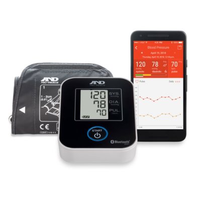 A&D Medical Deluxe Bluetooth Connected Upper Arm Blood Pressure Monitor ...