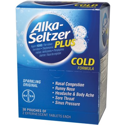 Alka-Seltzer Plus (30 pouches of 2 tablets each) - Sam's Club