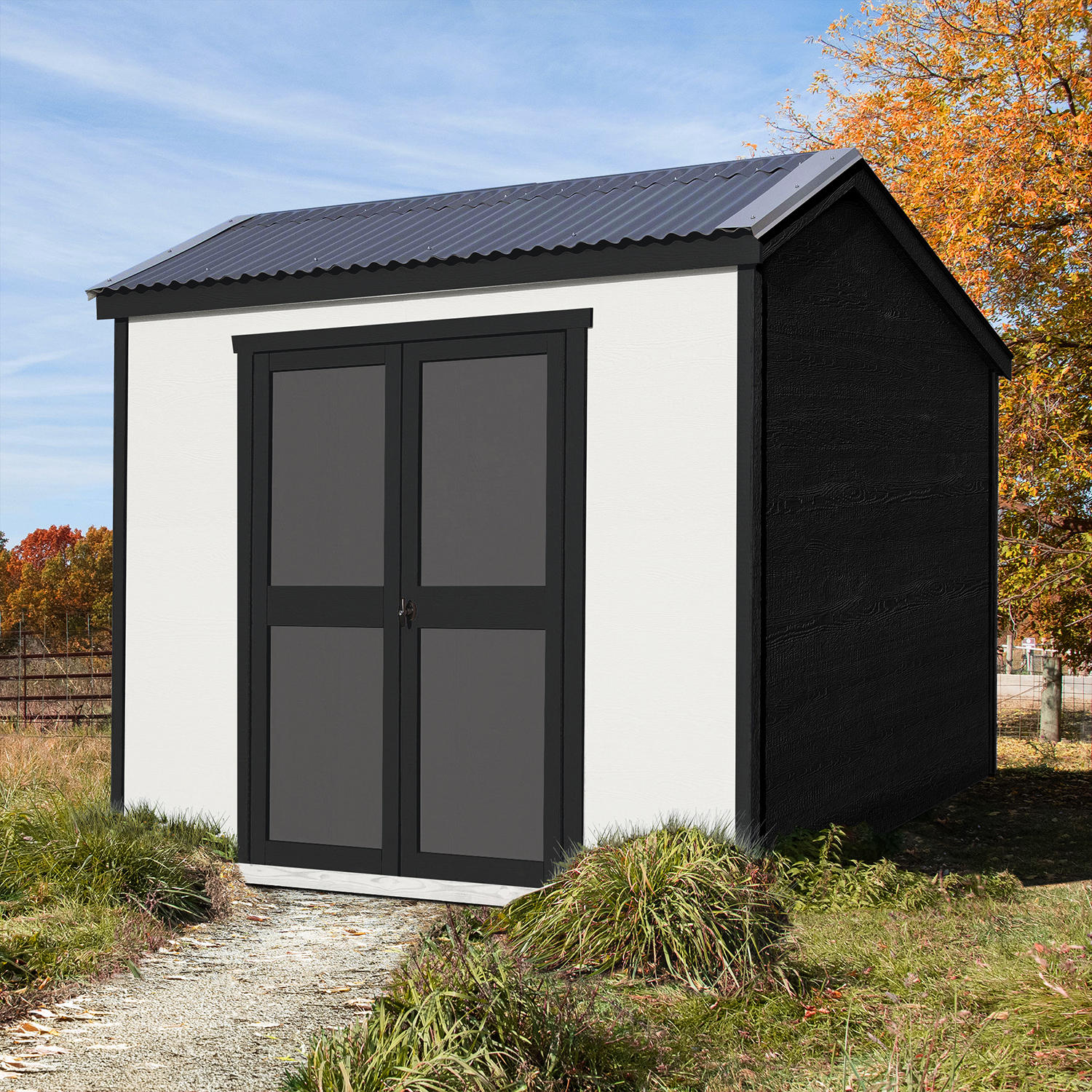 Gardena 8' x 6' Outdoor Wood Shed Assembled