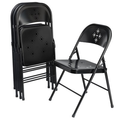 Shin Crest Decorative Metal Folding Chair Black Sam s Club