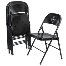 Shin Crest Decorative Metal Folding Chair Black Sam S Club