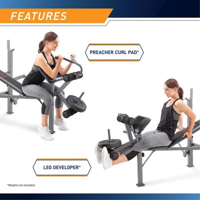 Marcy weight bench discount preacher curl attachment